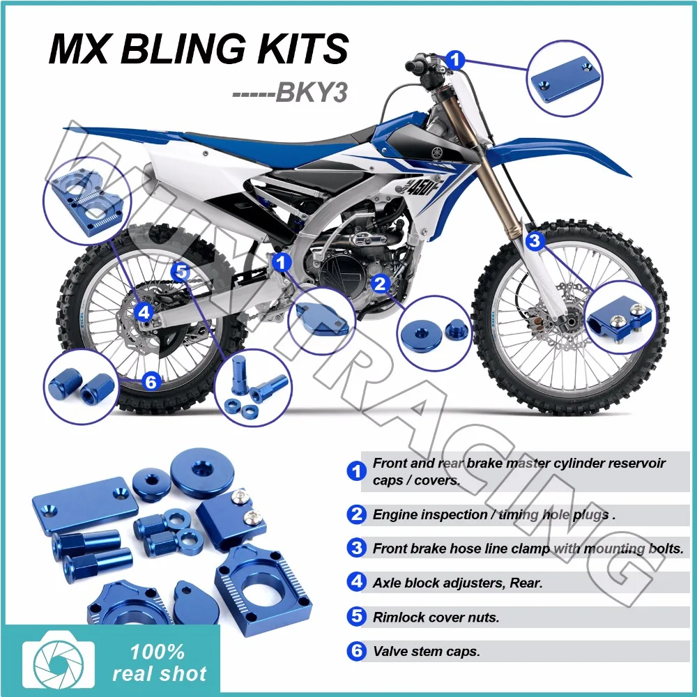 

BLUE CNC New MX Motocross Offroad Bling Kits for Yamaha WR-F WR250F WRF 250 05-14 WRF 450 WR450F 2005-2011 10 09 08 07 06