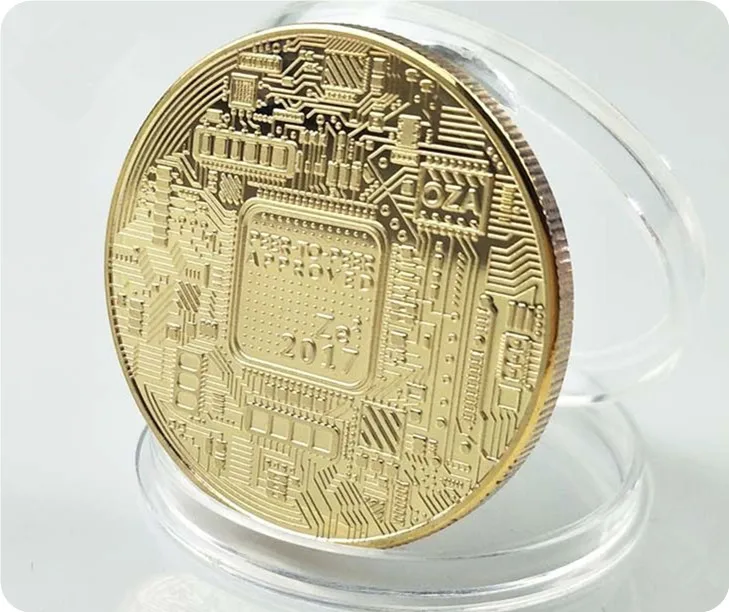 Gold Plated 2017 Bitcoin Litecoin Ripple Dash Coins Commemorative Coins Art Collection