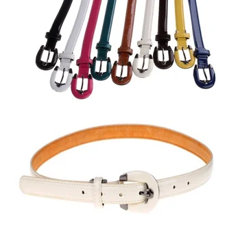 

Freeshipping Cross Women Belt for Women Vintage Accessories Candy Color Casual Thin Leisure Belt PUleather Alloy Buckle