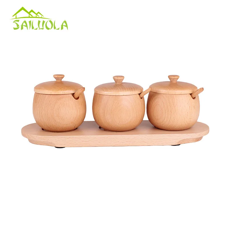 Мода Полностью Натуральный Бук деревянная баночка для специй, соли коробка ложка травы контейнер для приправы чаша с емкостью для ложки Мода Полностью Натуральный Бук деревянная баночка для специй, соли коробка ложка травы контейнер для приправы чаша с емкостью для ложки