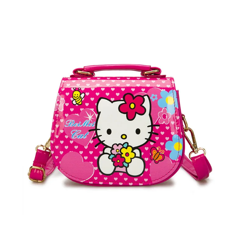 Рисунок «Hello Kitty» мультфильм PU дети плечо Повседневное модные тонкие сумка Водонепроницаемый пользовательских диагонали для маленьких девочек KT плюшевый Кошелек - Цвет: Purple