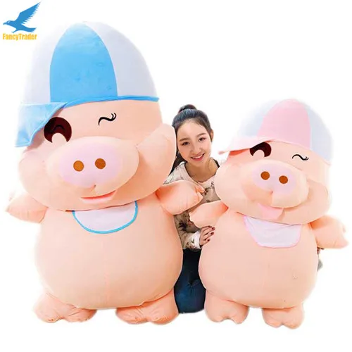Fancytrade 59''  150cm Cute Giant Stuffed Mcdull Pig Plush Toy Birthday Gift 2 Models Accept Dropshpping FT50003 (2)