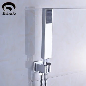 

Chrome Polished Handheld Shower Sprayer + 150cm Shower Hose + Holder + Shut-Off Valve Wall Mount