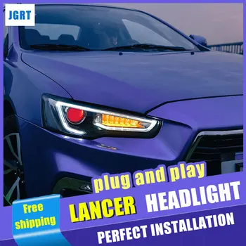 

car styling For Mitsubishi Lancer headlights assembly 2009-2016 for Lancer lights xenon H7 with hid kit 2 pcs.