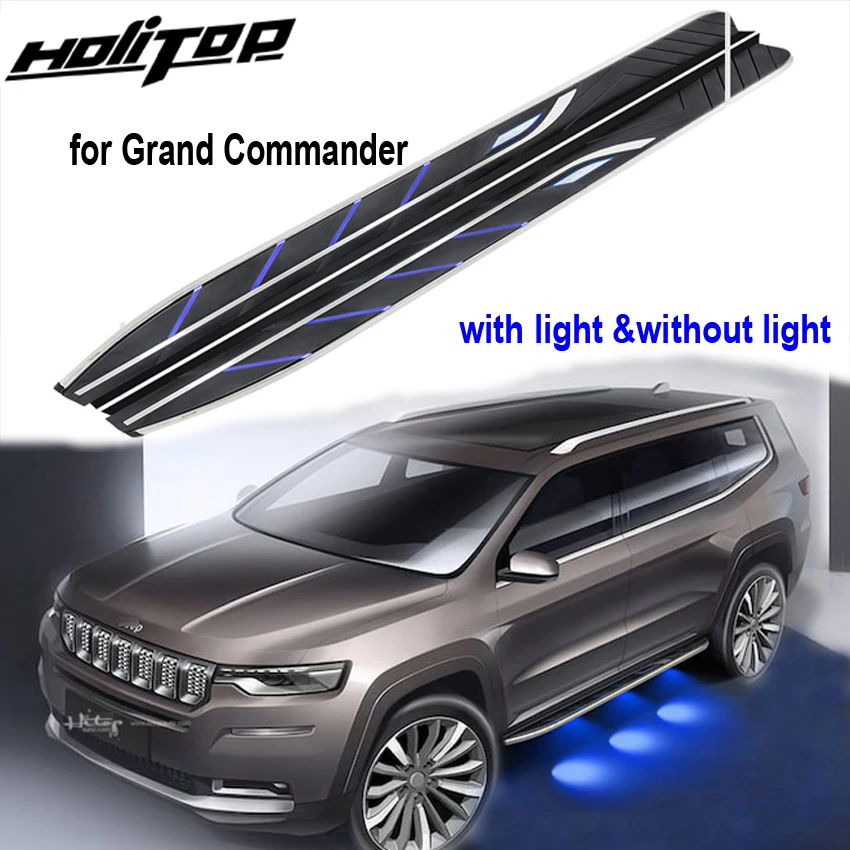 

new arrival running board side step side bar pedals for jeep grand commander 2018+,OE model,quality guarantee factory.