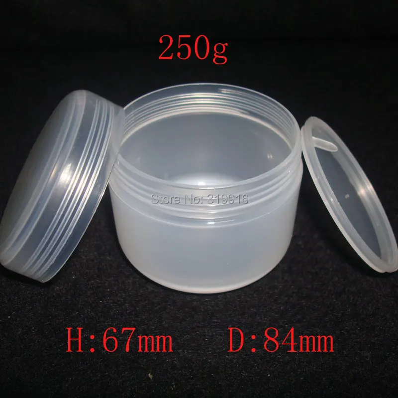 250 جرام X 24 الطبيعي اللون فارغة كريم التجميل جرار الحاويات ، 250 ملليلتر قناع كريم التجميل PP زجاجات والتعبئة والتغليف ، البلاستيك جرة وعاء