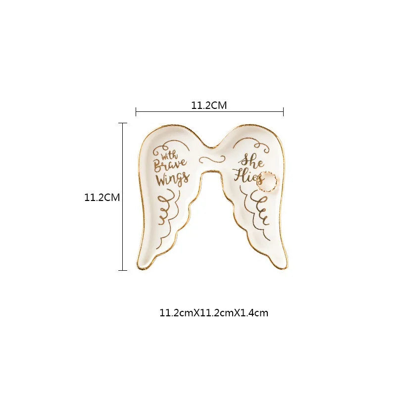 Креативный скандинавский Золотой Rimmed керамическая емкость лоток десерт для еды Ювелирные Изделия Настольный лоток для хранения кольцо браслет держатель домашний декоративный - Цвет: 14