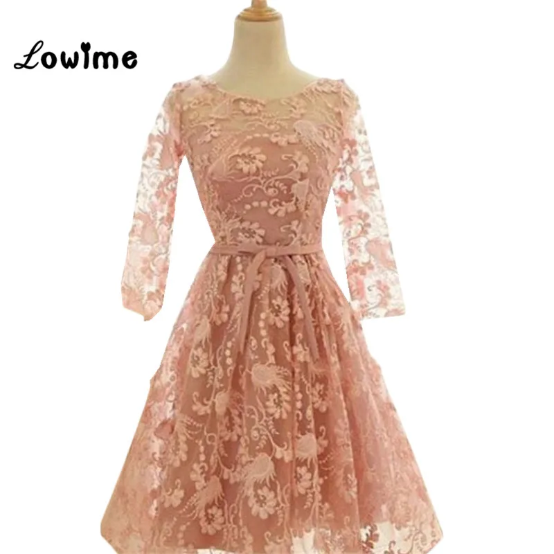 Elie Saab Short Pink Lace Formal Evening Party Dress Elegant Turkish