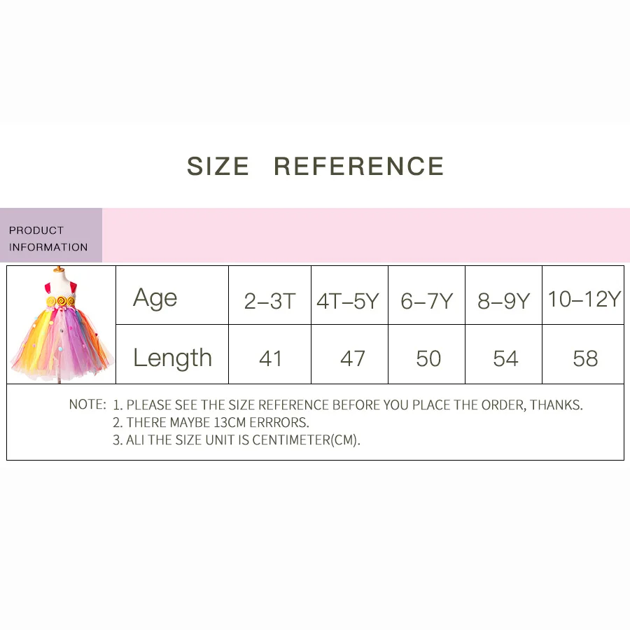 Lollipop Candy Girls Dress Kids Rainbow Birthday Party Dress Children