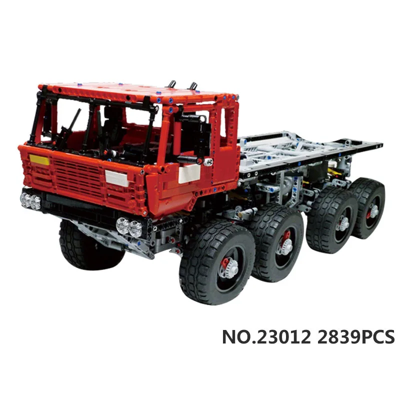 

Technican technics 2.4Ghz radio remote control Flatbed trailer Tatra 813 MOC building block truck model brick rc toy with light
