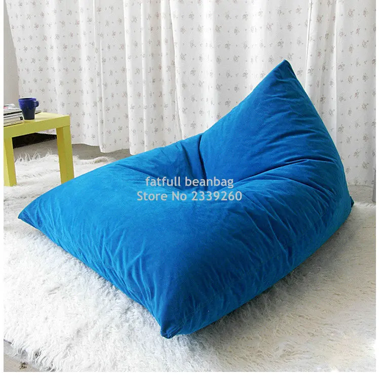 Cover only No Filler-black back support bean bag chair , newspaper reading beanbag sofa seat