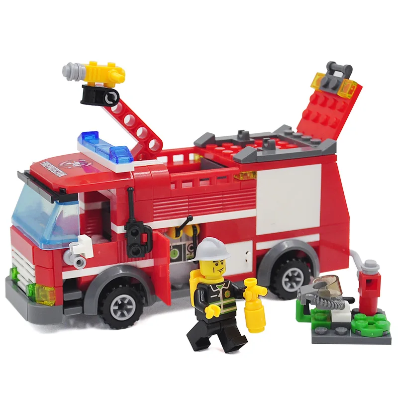 

Kazi 8054 Fire Fight Series Fire Engine Building Block Sets Model 206+pcs Educational DIY Construction Bricks toys
