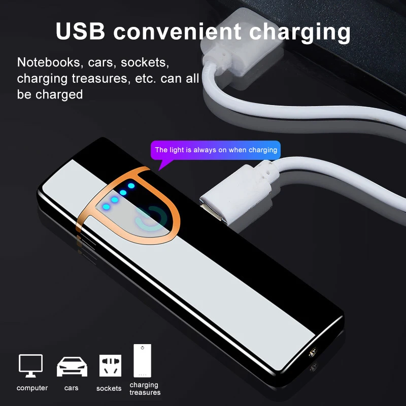 Высококачественная электронная Вольфрамовая мини зажигалка с USB датчик зарядки