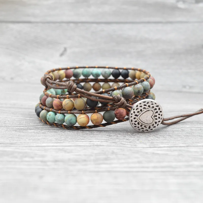 

Wrap Leather Bracelets 3 Strands Wrap Bracelets Woven Multilayer Boho Bracelet Handmade Love Charm Bracelet Jewelry Dropshipping