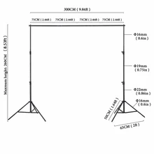 8.5ft * 10ft Photo Backdrops Fond Support Système Stands Avec Photographie Studio Réglable Barre Transversale + sac de transport