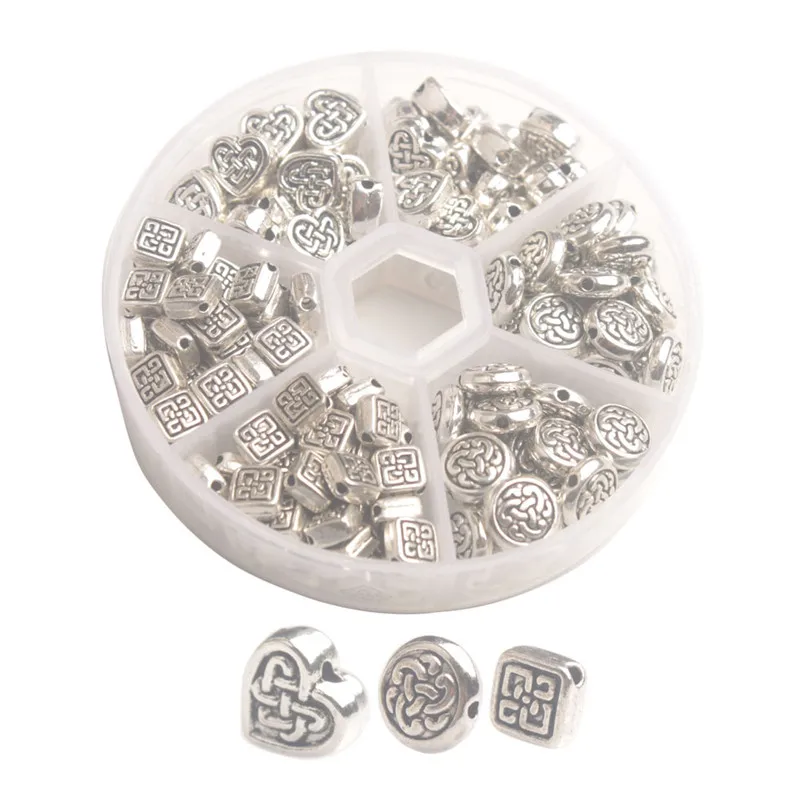 

180PCS Antiqued Silver Metal Knot Spacer Beads for Jewelry Making