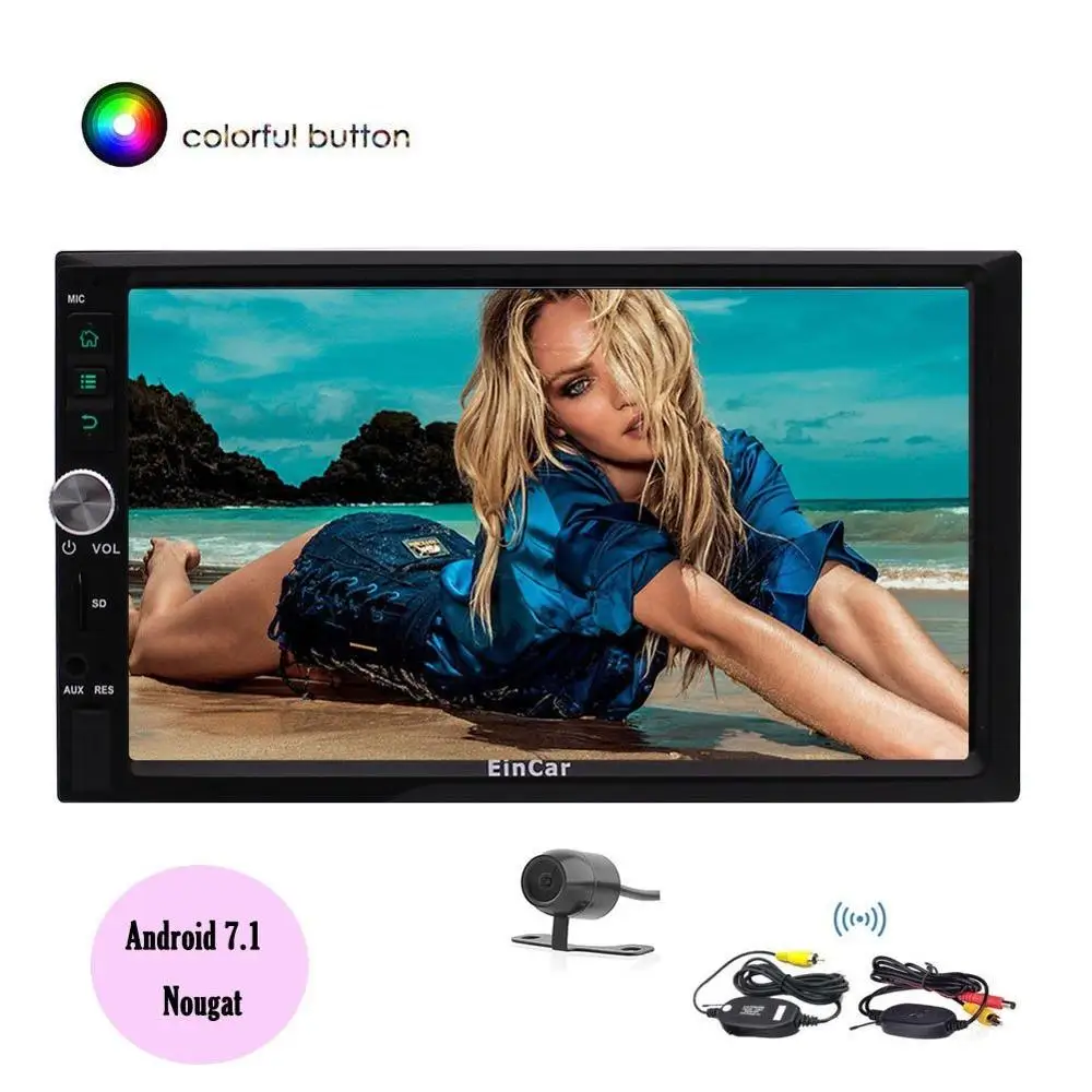 EinCar Android7.1 автомобильная стереосистема Радио 7 ''двойной Din в приборной панели