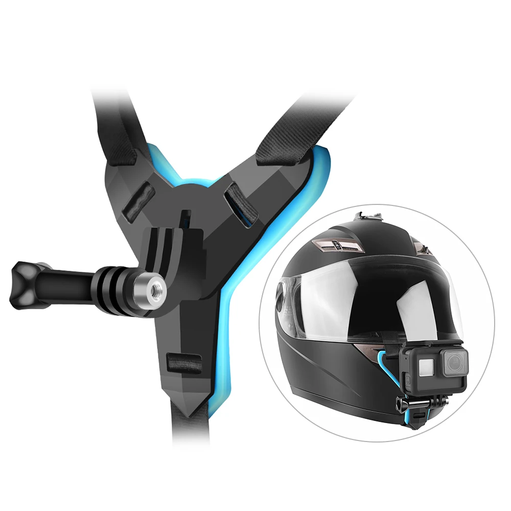 PC + Nylon Helmet Holder stents for GoPro Hero 7/6/5/4/3 Motorcycle Strap Action Camera Motorcycling Xiaoyi | Электроника