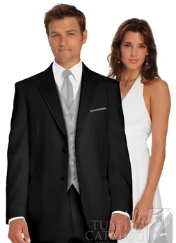 

Newest Black Groom Tuxedo Groomsmen Notch Lapel Wedding/Dinner/Evening Suits Best Man Bridegroom (Jacket+Pants+Tie+Vest) B81
