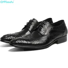 England Fashion Patent Leather Men Dress Pointed Toe Crocodile Pattern Business Male Formal Genuine Leather Shoes Flat England Fashion Patent Leather Men Dress Pointed Toe Crocodile Pattern Business Male Formal Genuine Leather Shoes Flat