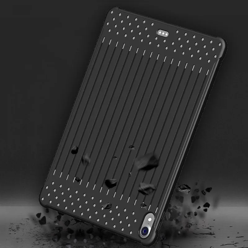 2018 New For ipad Pro 11 Inch Case TPU+Plastic Case Fashion Openwork Stripes Radiating Breathable For Apple Ipad Pro 11 Case (1)