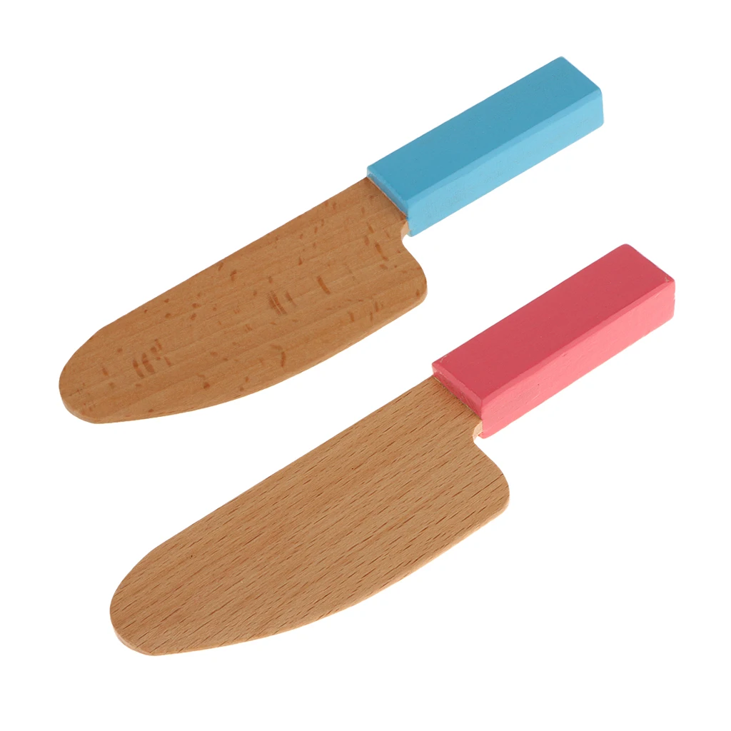 2 Pcs Wooden Mini Knife Model Cutter Kids/Baby Kitchen Pretend Play Toy Gift Children Cosplay Education Toy