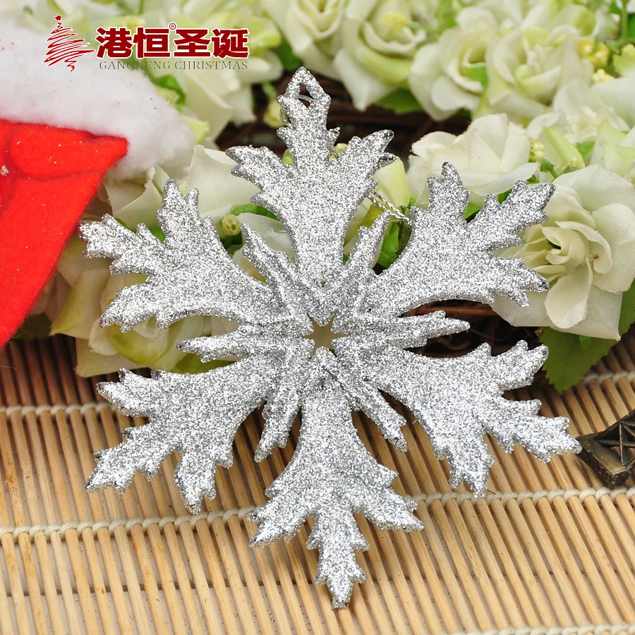 Christmas Tree Ornament 3PCS 4.72" (12cm) Plastic Xmas Decoration Snowflake Handmade Craft CTP053 | Дом и сад