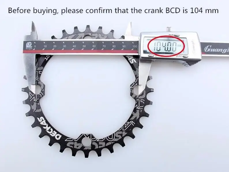 Deckas 104BCD овальная узкая широкая цепь MTB горный велосипед 32T 34T 36T 38T коронка шатун один зуб пластина части 104 BCD