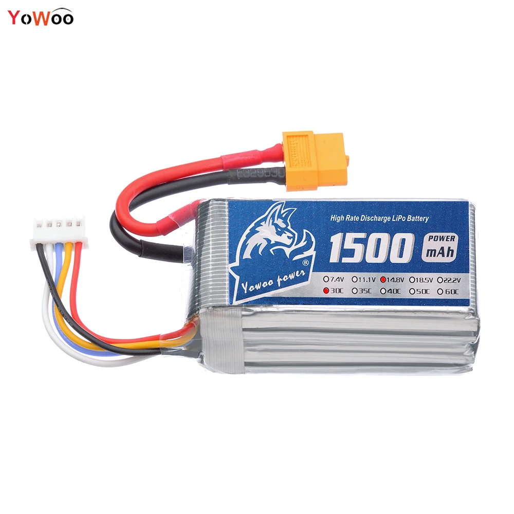 

YOWOO Lipo 4s Battery 1500MAH 14.8v 30c Max 60c For RC Bateria Drone AKKU Boat Car Helicopter Quadcopter Airplane Multicopter