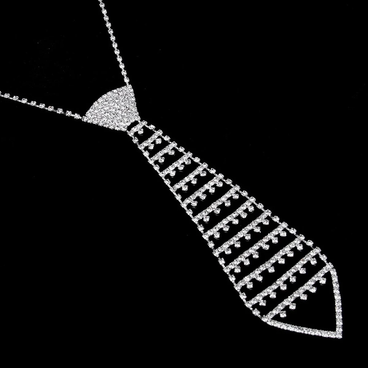 Блестящие Стразы ожерелье с галстуком ювелирные изделия для галстук для выпускного в форме ожерелья для женщин девочек одежда аксессуары ювелирные изделия