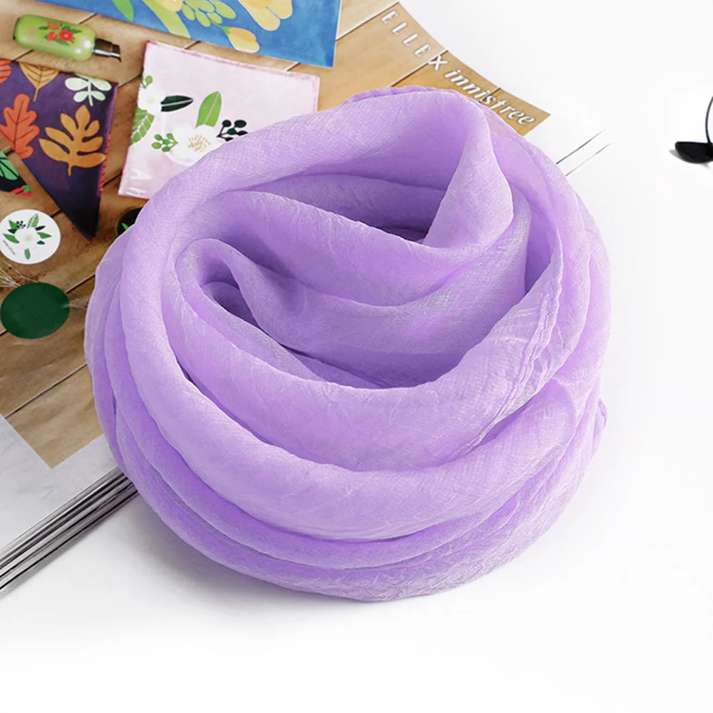 light purple Однотонный женский шарф, искусственный шелк, квадратный шейный платок, шарфы для мужчин, бандана, хип-хоп платок, кольца для женщин, Bufanda Mujer, для мальчиков и девочек, подарок - Цвет: light purple