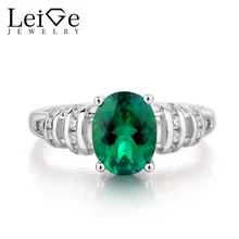 Leige Jewelry Emerald Ring Engagement Ring font b May b font font b Birthstone b font