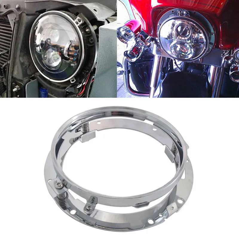 

7'' Headlamp Installation Bracket Kit Motorcycle Round Headlight Mounting Ring Bracket for Harley Davidson for Jeep for Wrangler