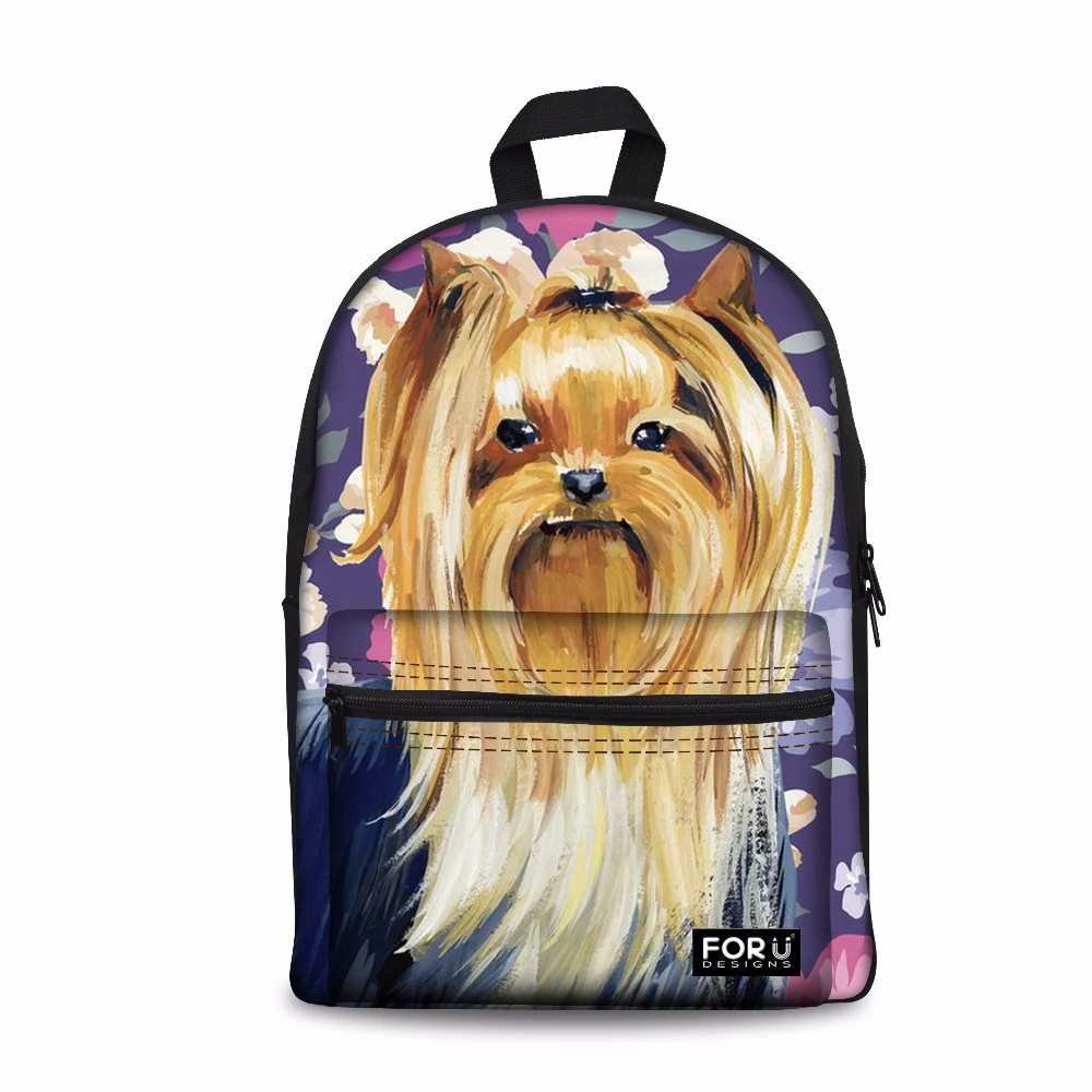 

Customized 2019 Children School Bags for Teenagers Girls Big Capacity Women School Backpack Yorkie Pattern Satchel Kids Bookbag