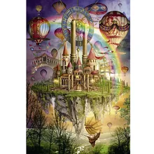 Бумажные паззлы 1000 штук Рождество Радуга город головоломка для детей и взрослых