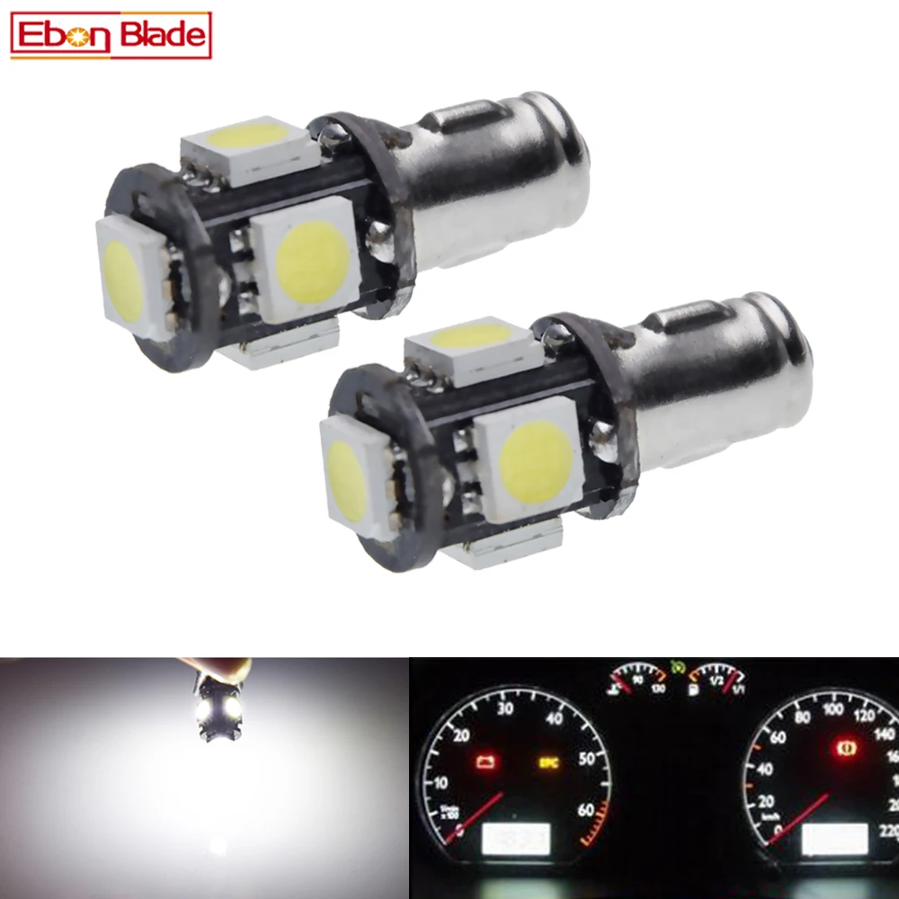 

2X Car LED Lights Bulbs Instrument Panel Dash Light Bulb BA7S LLB281 GLB281 5 SMD 6V 12V Dashboard Lamp White 6000K Auto Styling