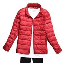 Женское зимнее пуховое пальто Новое ультра легкое белое пуховое пальто тонкая женская зимняя куртка портативное ветрозащитное пуховое пальто QH1220