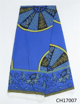 

Latest Chiffon fabric creative printed wax design Digital African real wax print Chiffon fabrics for woman garment CH17007
