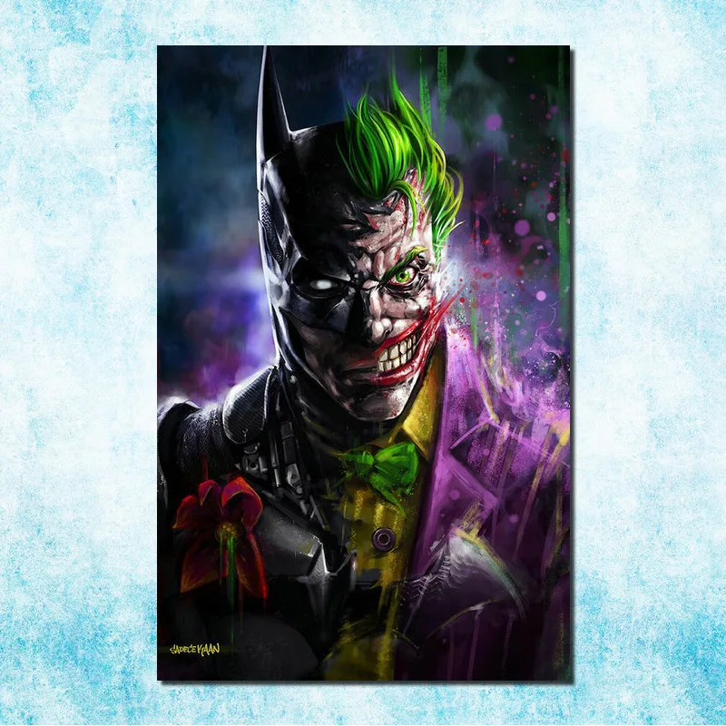 Джокер Бэтмен мультсериала DC Superhero Шелковый Холст плакат 13x20 cm картинки для Room Decor