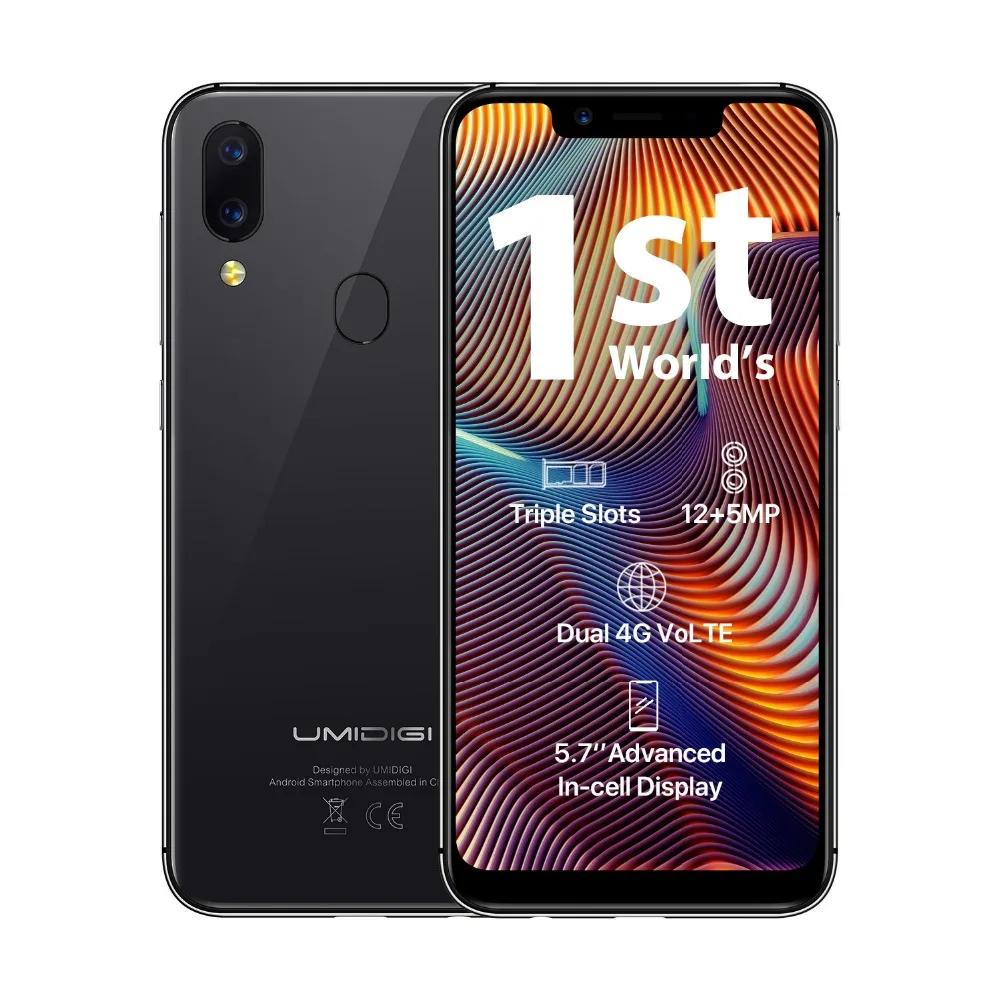 Четырехъядерный Смартфон Umidigi A3 Pro с функцией разблокировки лица 5 7 дюйма 3 ГБ ОЗУ