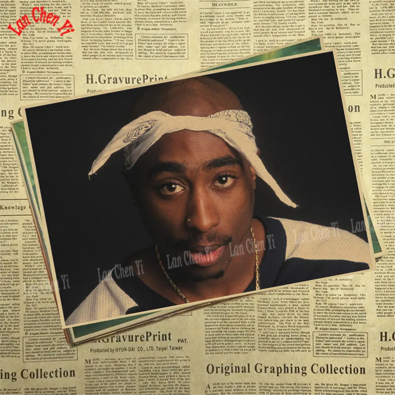 Рэп певец Тупак Амару Шакур 2PAC крафт-бумага плакат настенный Декор для дома без рамки