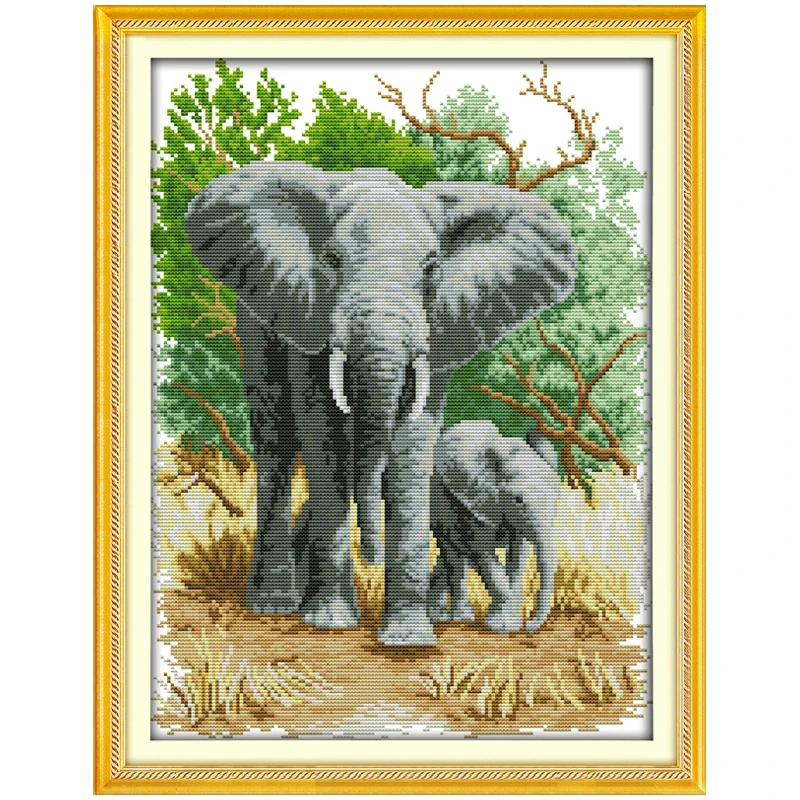

8the Elephant Mo8ther and Son (1) Counted Cross Stitch animals Cross Stitch 11CT 14CT Cross Stitch Kits Embroidery Needlework