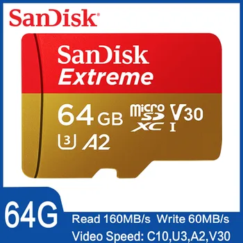 

SanDisk Extreme Micro sd 32GB 64GB 128G SDXC/SDHC Memory Card microSD Card TF Card Class10 U3 w Adapter Sdcard Carte sd tarjeta