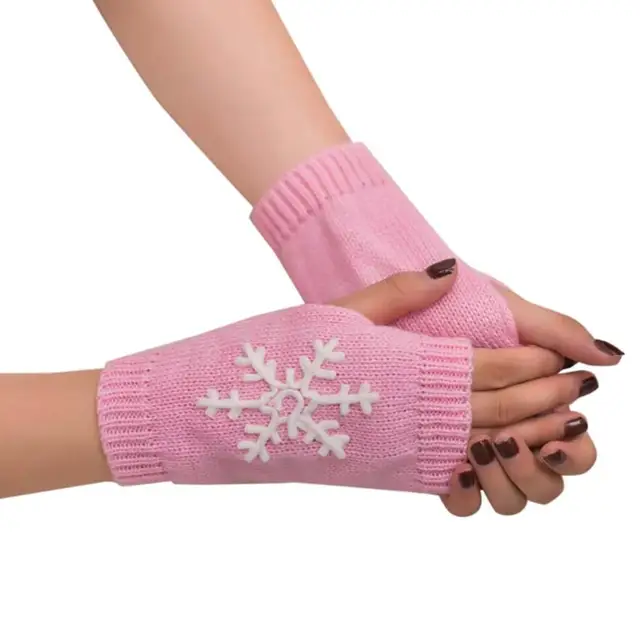 Buy Women Girl Knitted Arm Fingerless Warm Winter