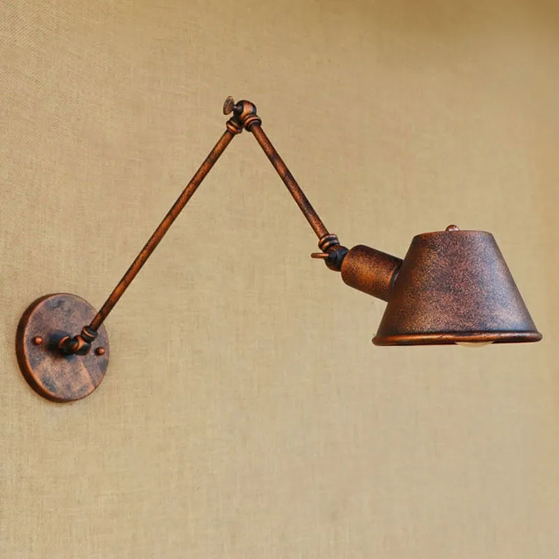 New Industrial Vintage Sconce Wall Lights with Flexible Long Arm Antique Wall Lamp Metal for Bedroom Bar Decorative Rust Color New Industrial Vintage Sconce Wall Lights with Flexible Long Arm Antique Wall Lamp Metal for Bedroom Bar Decorative Rust Color