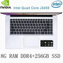 P2-35 8G RAM 256G SSD Intel Celeron J3455 NvIDIA GeForce 940M Gaming laptop keyboard and OS language available for choose