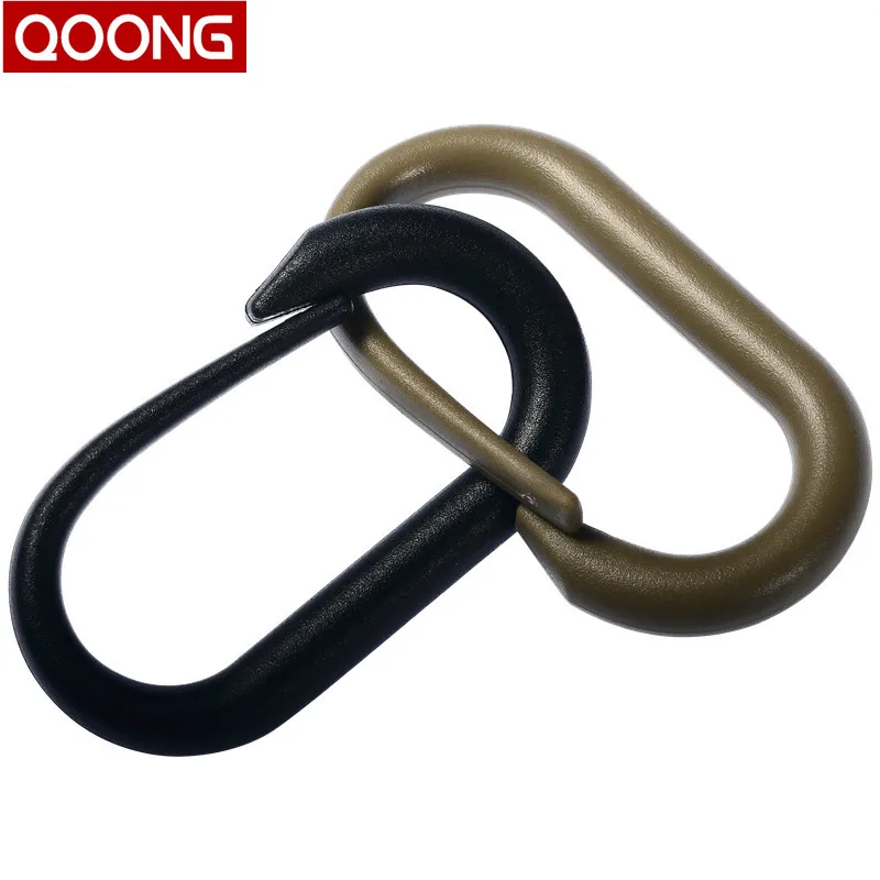 

QOONG Universal Military Quality 0 Shaped Buckle Key chain Ring Holder Men Strap Keyholder Backpack Hanging Buckle Keyring H11
