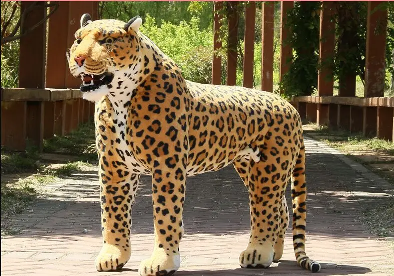 big simulation leopard toy plush high quality leopard model birthday, party gift about 110x70cm