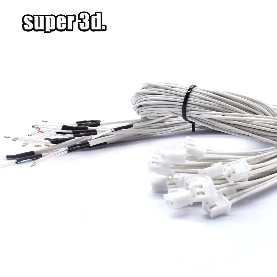 3D Printer Parts Thermistor NTC Temperature Sensor 3950 1% Line 100&150cm 100K with XH2.54 White Terminal 2P Connector Terminal image 4