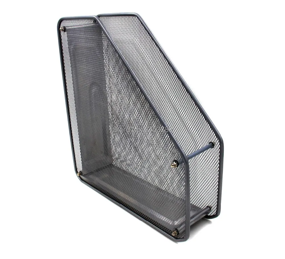 Mesh Desk Organizer Office Paper Holder Supplies with Upright Sections